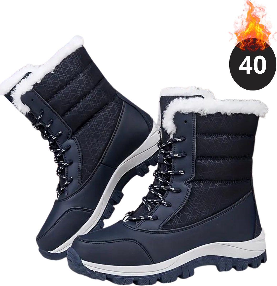 Livano Snowboots Sneeuwschoenen Sneeuwboots Dames Wintersport Ski Skischoenen – 40 Laarzen Zwart