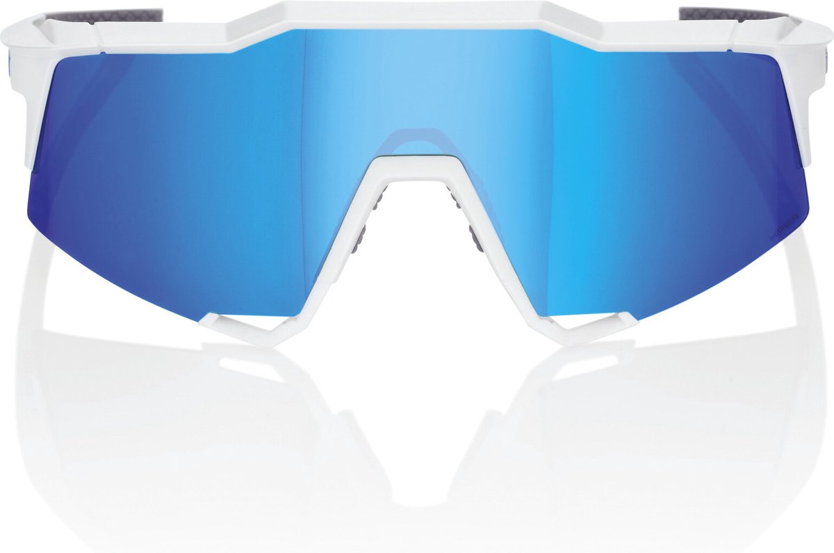 100% SPEEDCRAFT - Matte White - Hiper Blue Multilayer Mirror Lens - WHITE -