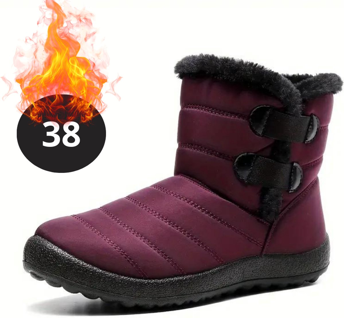 Livano Snowboots Sneeuwschoenen Sneeuwboots Dames Wintersport Ski Skischoenen – 38 Bandje Rood