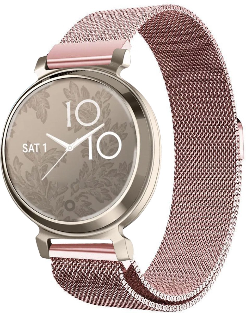 By Qubix - Milanese bandje - Rosé goud - Geschikt voor Garmin Lily 2