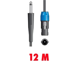 QTX luidsprekerkabel speakon naar 6,3 mm jack 12 meter 2 x 30 draden