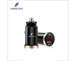 FoneTex 20W Autolader - Veilig en Compact - Snellader - 12V Auto Oplader - Sigaretten Aansteker Adapter - Laad 4x zo snel - Autoaccessoires