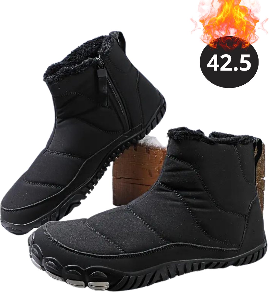 Livano Snowboots Sneeuwschoenen Sneeuwboots Heren Wintersport Ski Skischoenen – 42 Antislip Zwart