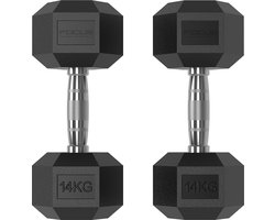 Focus Fitness - Hexa Dumbbells - 14 kg - Set van 2