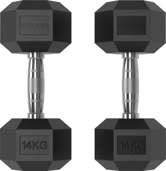 Hexa Dumbbells Focus Fitness Set 2x 14 kg bol
