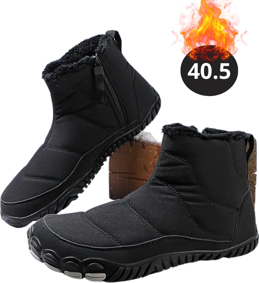 Livano Snowboots Sneeuwschoenen Sneeuwboots Heren Wintersport Ski Skischoenen – 40.5 Antislip Zwart
