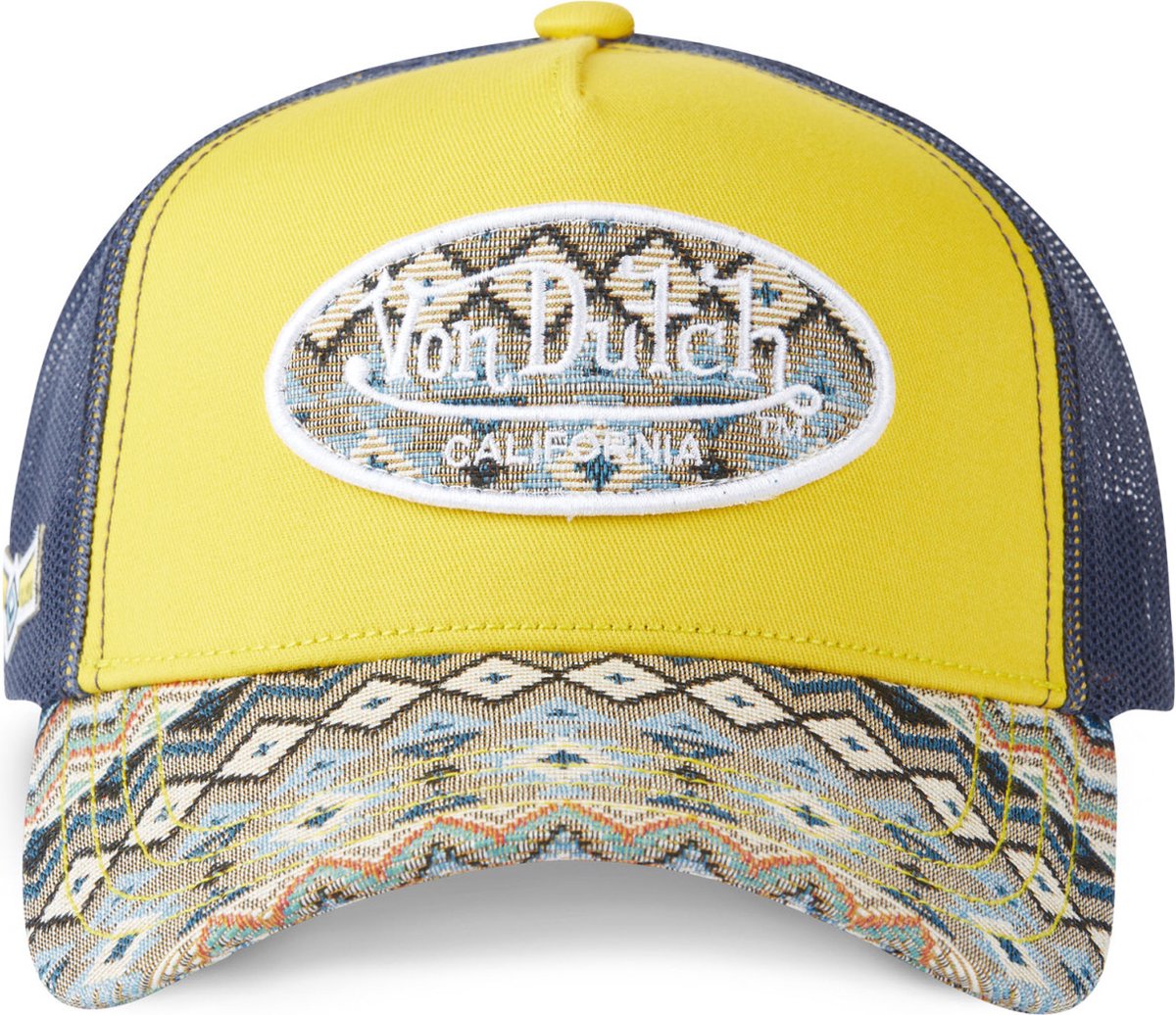 Vondutch Yellow/Blue/Beige Trucker Snapback Cap ETHNIK