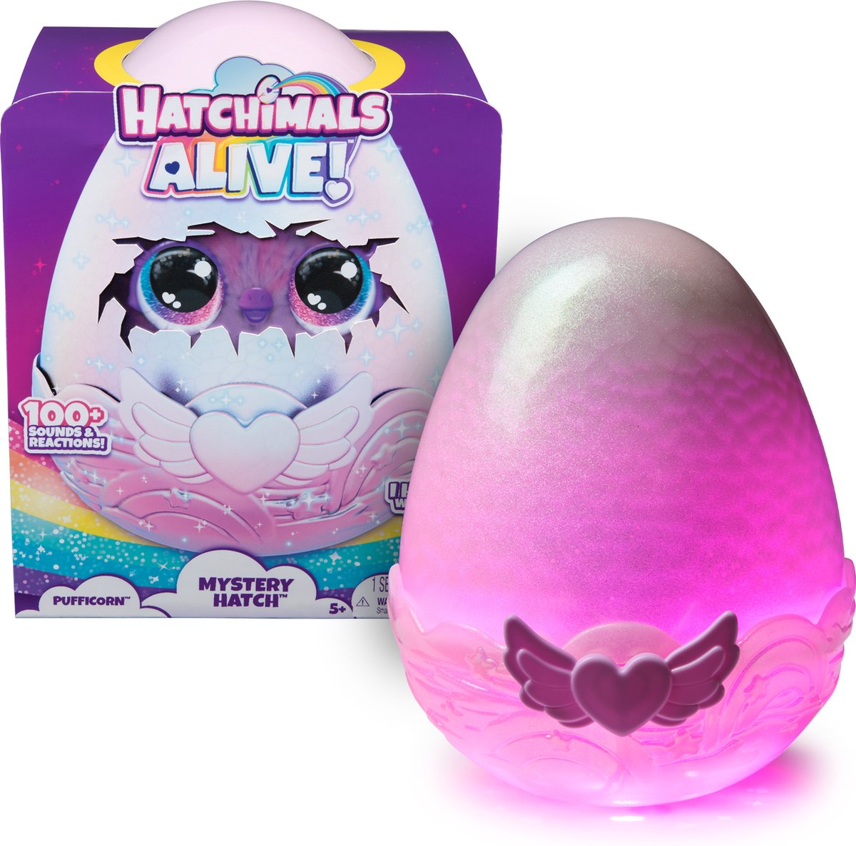 Hatchimals Alive - Mystery Hatch Pufficorn - Interactief verrassingsspeelgoed in een ei met mist, lichtjes en geluiden — afbeelding 6