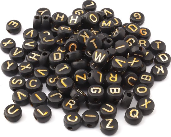 100 Stuks 6mm Witte Kubus Letter Kralen - Alfabet Kralen A-Z Voor Sieraden Maken