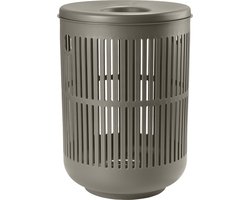 Zone Denmark Ume Wasmand met Deksel - 60 liter - Taupe - Kunststof - Ronde Wasmand met Hengsel - Wasbox of Opbergmand