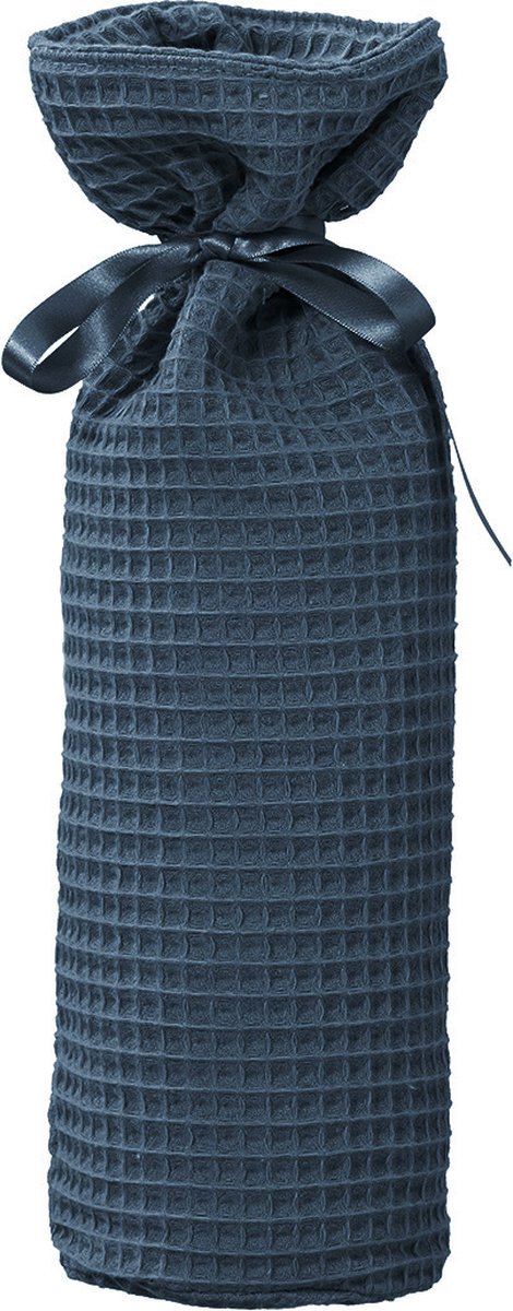 Goedkoopste Cottonbaby kruikzak - wafel - denimblauw - voor standaard ronde warmwaterkruik