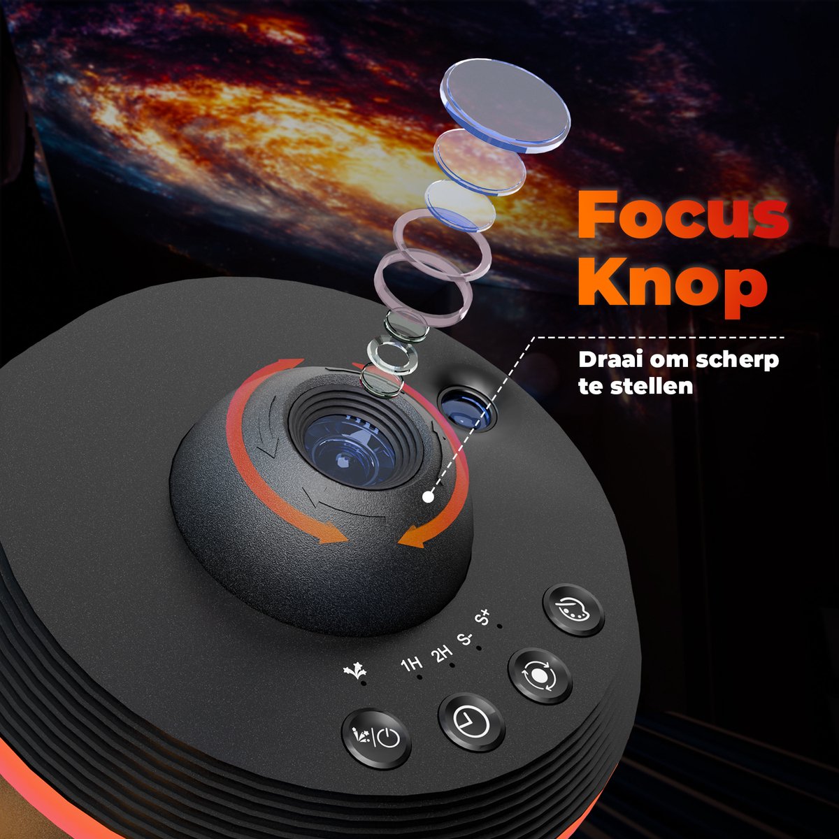 Lunastic 4K Sterrenhemel Projector met 12 Planetarium Projecties - Galaxy Projector Sfeerlamp - Sterrenprojector - Planetarium Projectorlamp - Galaxy Sterrenlamp – foto 6