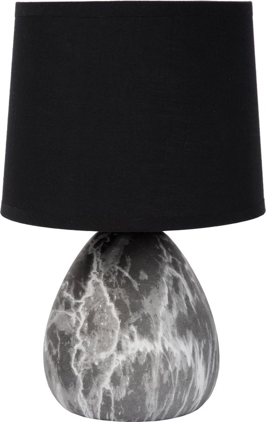 Lucide MARMO - Lampe de table - Ø 16 cm - 1xE14 - Noir
