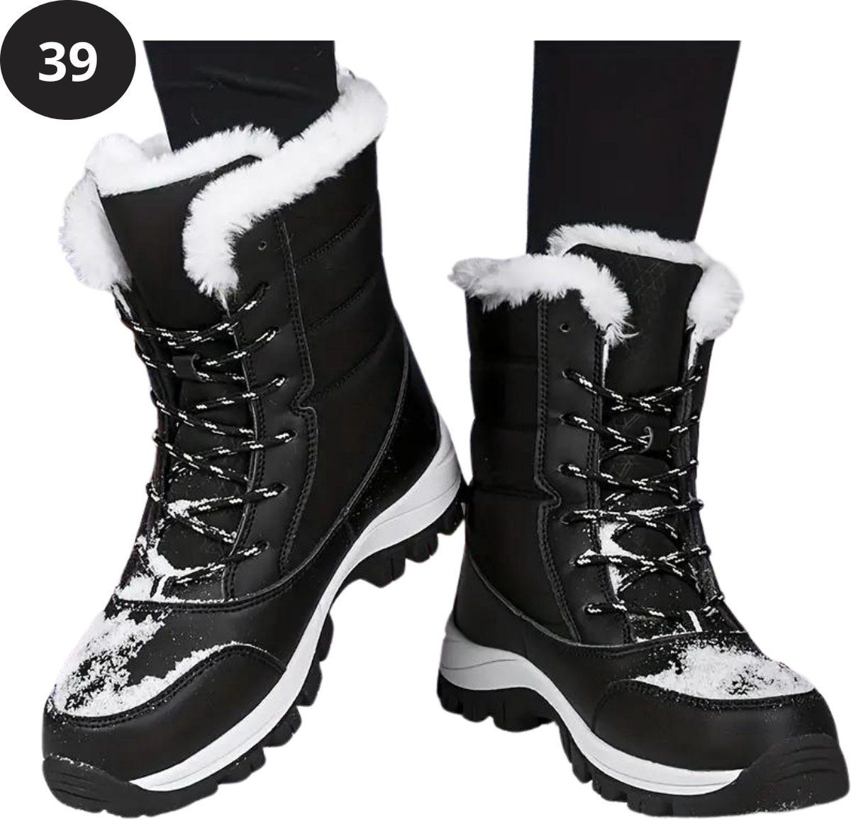 Livano Snowboots Sneeuwschoenen Sneeuwboots Dames Wintersport Ski Skischoenen – 39 Hoog Zwart