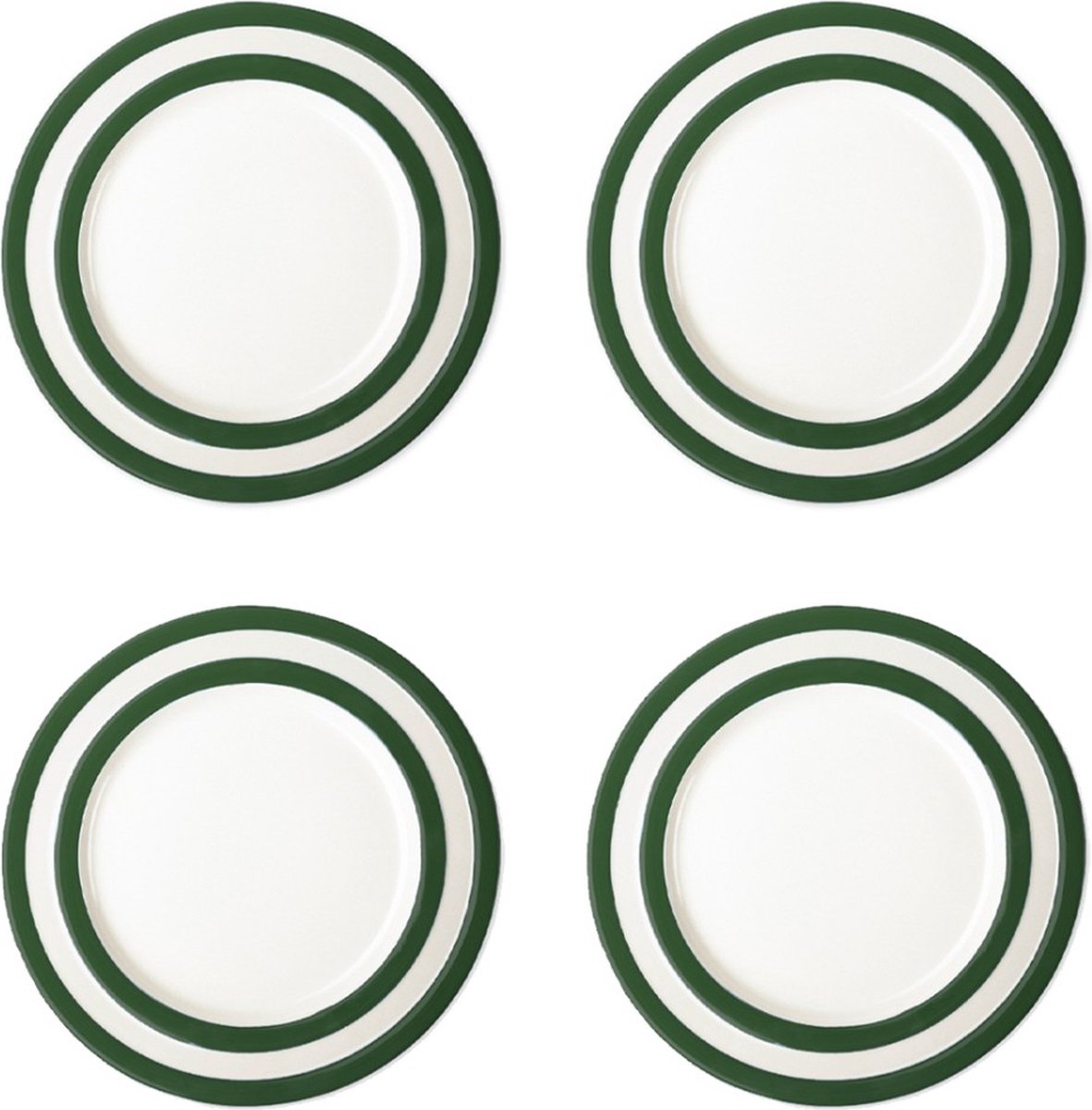 Cornishware - Ontbijtborden set/4 - Handbeschilderd - Vaatwasserbestendig
