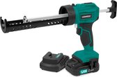 VONROC Accu Kitspuit 20V - duwkracht 1.18kN/120kg - anti-drip systeem - variabele snelheidsre-geling - geschikt voor alle gangbare kitpatronen - Incl. 2.0Ah Accu en snellader