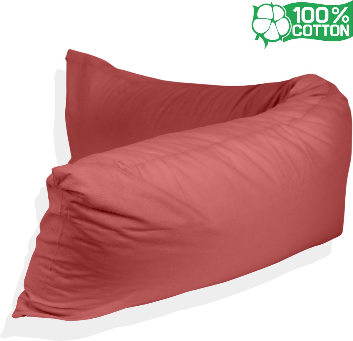 Katoenen lichaamskussen sloop - Lichaamskussen sloop 40 x 145 - Body Pillow sloop - 100% katoen - Kussensloop - Rood - Zwangerschapskussens sloop - Voedingskussen sloop