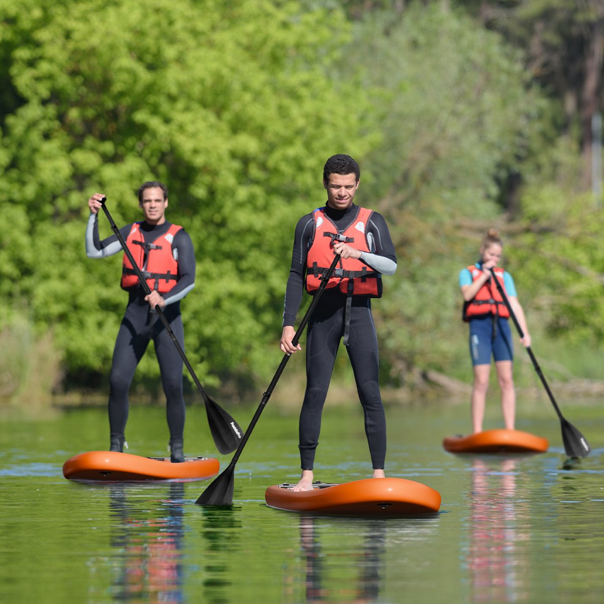 LifeGoods PaddlePro SUP Board - Opblaasbaar Paddle Board - Complete Set - Max. 150KG - 320x81cm - Oranje – foto 5