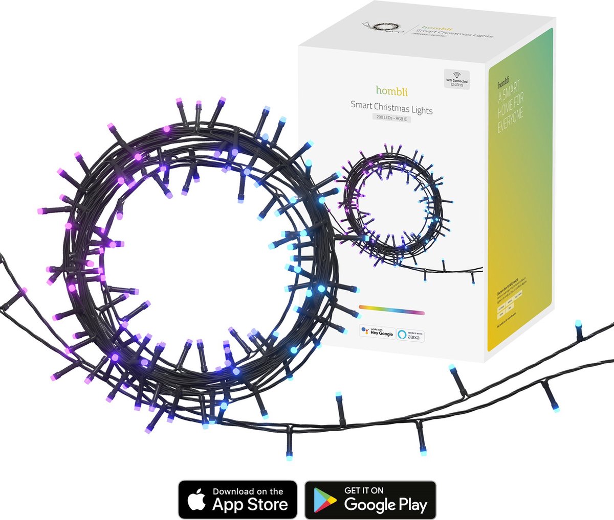 Hombli Guirlande de Noël Connectée RGB