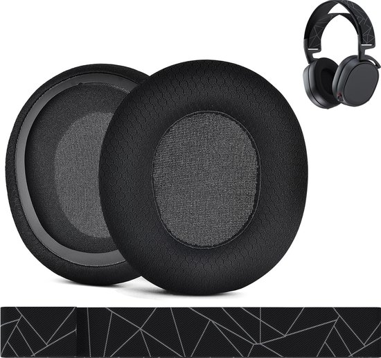 Coussinets d'oreille et bandeau de remplacement pour SteelSeries Arctis 1 / Arctis 3 / Arctis 5 / Arctis 7 Arctis 9 / Arctis Pro et écouteurs Prime, etc. de MMOBIEL - Coussinets d'oreille et bandeau en Fabric maillé