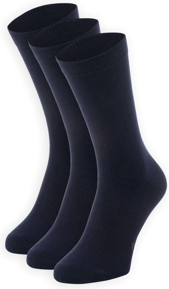 NOMAD® Daily 3 Pack Sokken Maat 39-42 | Donkerblauw | Bio-Katoen | Dames & Heren Sokken | Naadloos | Anti-Geur | Dagelijks gebruik