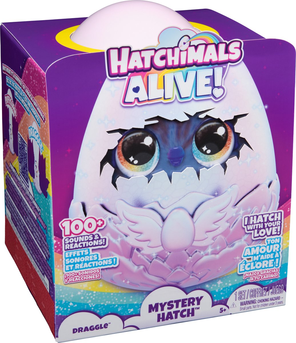 Hatchimals Alive - Mystery Hatch Draggle - Interactief verrassingsspeelgoed in een ei met mist, lichtjes en geluiden — afbeelding 9