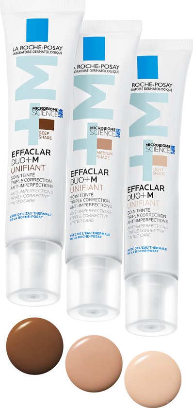 La Roche-Posay Effaclar DUO +M Unifiant Dark Day Cream - Crème Lissante - pour Peaux Grasses, Impures à Tendance Acné - Teinte Foncée - 40 ml