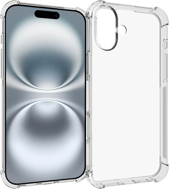 iMoshion Hoesje Geschikt voor iPhone 16 Hoesje Siliconen - iMoshion Shockproof Case - Transparant