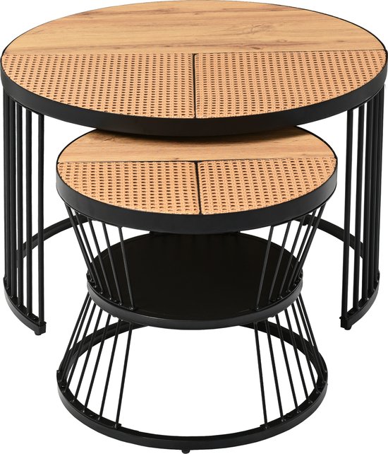 By-Boo Ronde Salontafel Alvar Marmer, Set van 2 stuks - 250418