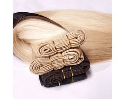 LUXEXTEND Weave Hair Extensions #60A | Human hair Blond | Human Hair Weave | 30 cm - 100 gram | Remy Sorted & Double Drawn | Haarstuk | Extensions Haar | Extensions Human Hair | Echt Haar | Weave Hairextensions Bundels | Weft Haar | Haarverlenging