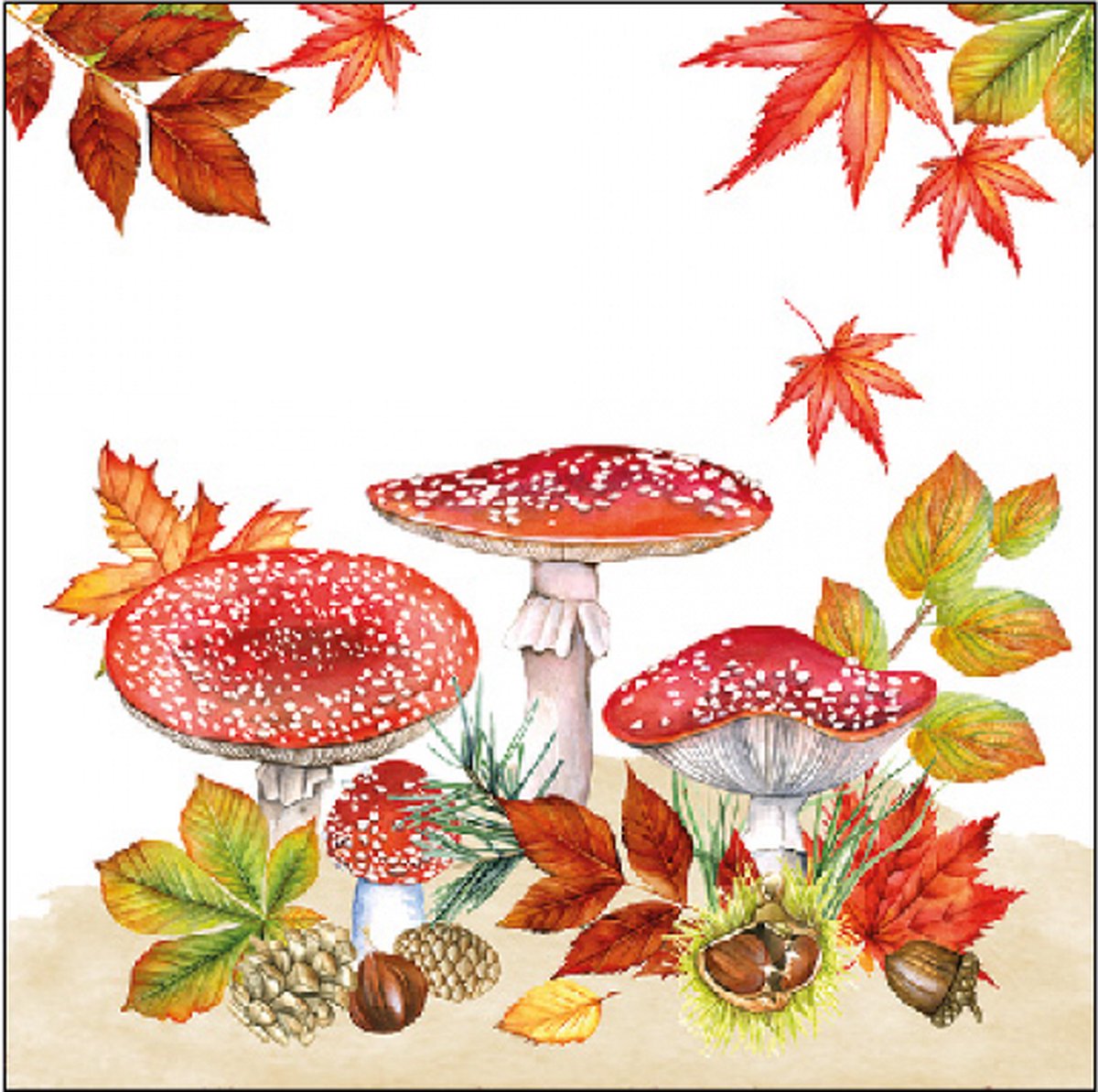 Ambiente - servetten - Fly Agaric - 25 x 25 cm