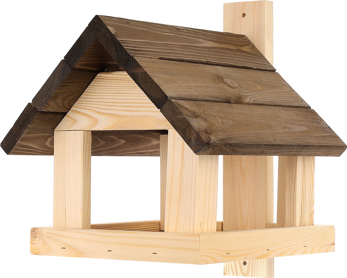 Vogelvoederhuis rechthoek/bruin (hang), vogel, voederhuis, hangend model, hout, vogelhuis