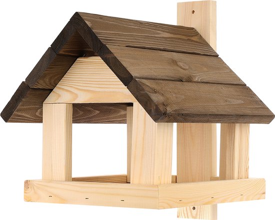 Vogelvoederhuis rechthoek/bruin (hang), vogel, voederhuis, hangend model, hout, vogelhuis