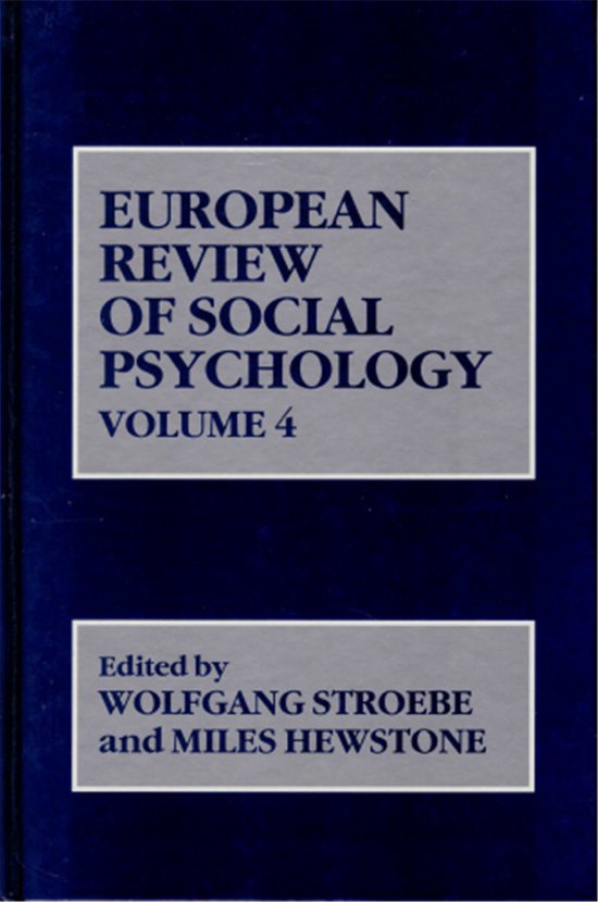 European Review of Social Psychology, Volume 4 - cover