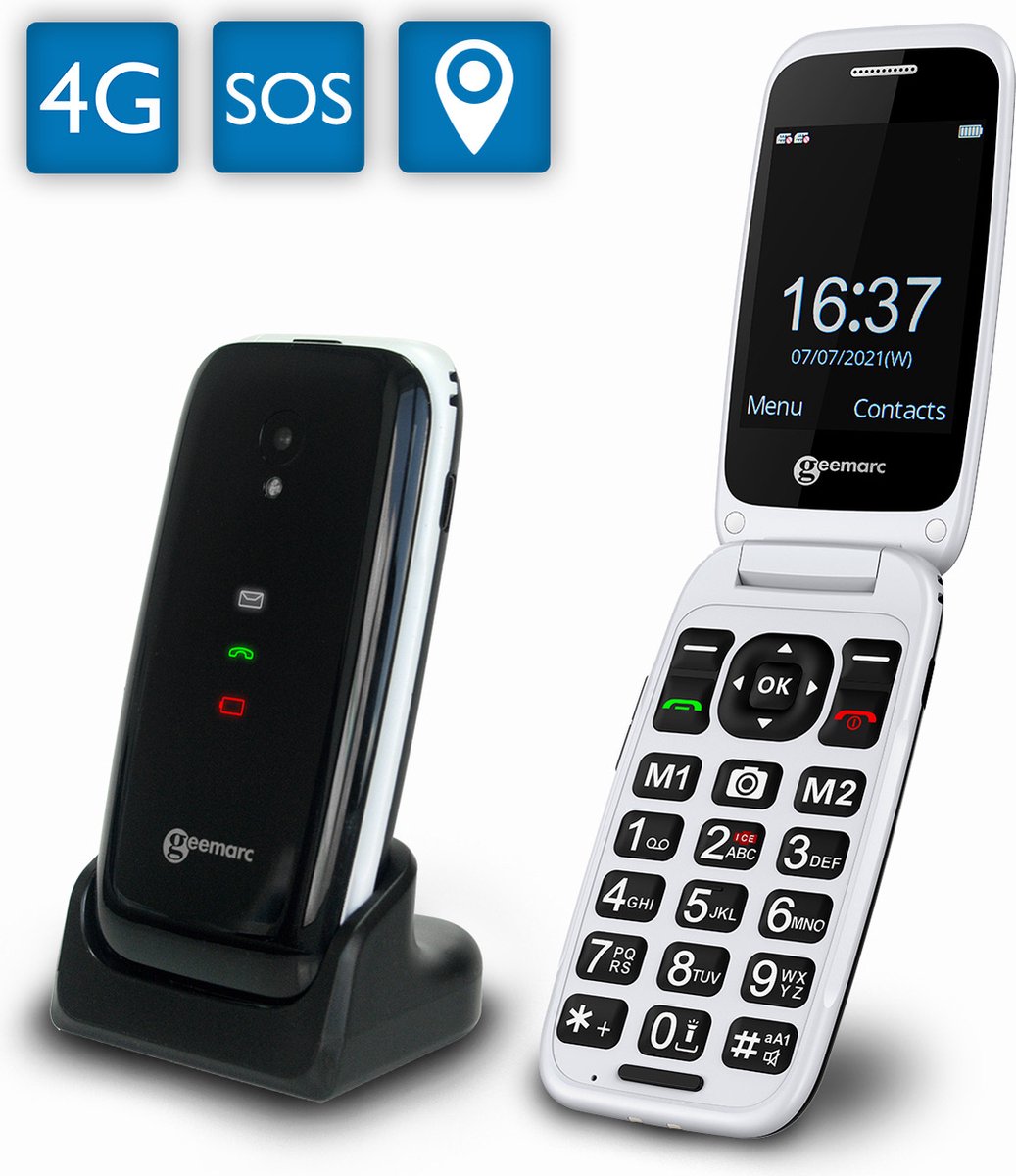 Geemarc CL8700 4G GSM mobiele telefoon - zeer geschikt voor SLECHTHORENDEN en SLECHTZIENDEN - 40 dB versterking - Geolocatie