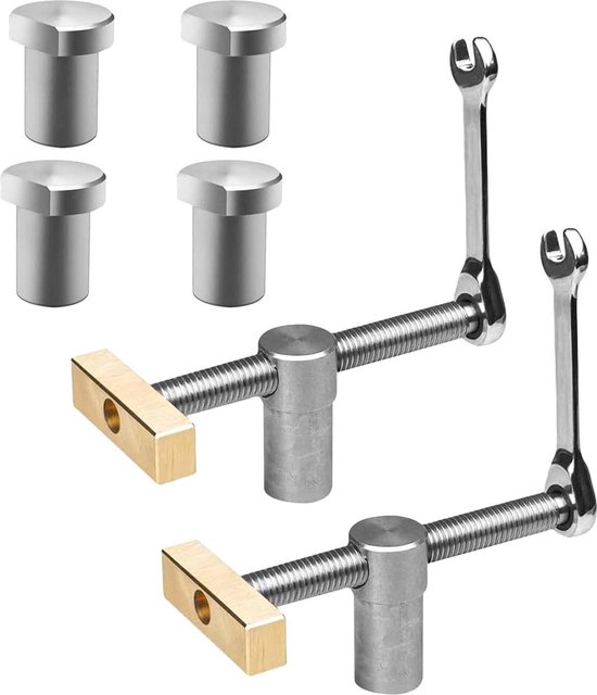 Bench Dogs Van Aluminiumlegering - 8 Stuks, 19mm, Met Antislip Rubbers, Voor Werkbank En Houtbewerking