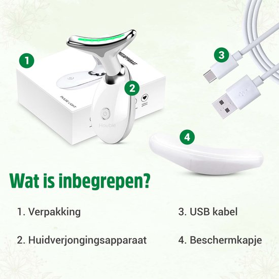 HOUBIE® Care - Huidverjongingsapparaat - Facelift Apparaat - Huidverzorging - USB Oplaadbaar - Gezichtsreiniger - LED Behandeling