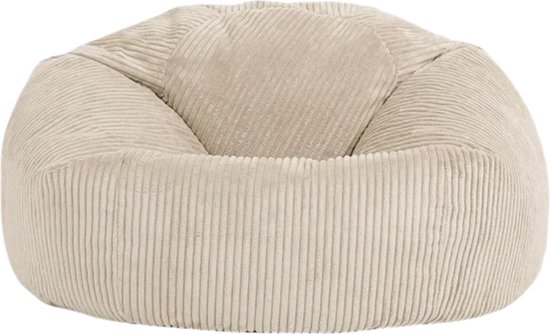 Foto: Relaxzzz zitzak luxe fluwelen zitzak volwassenen incl vulling comfortabel stijlvol poef vloerstoel frameloze fauteuil beige