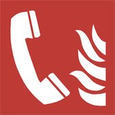 15 Stickers van 5 cm | Brand Alarmtelefoon sticker, ISO 7010, F006