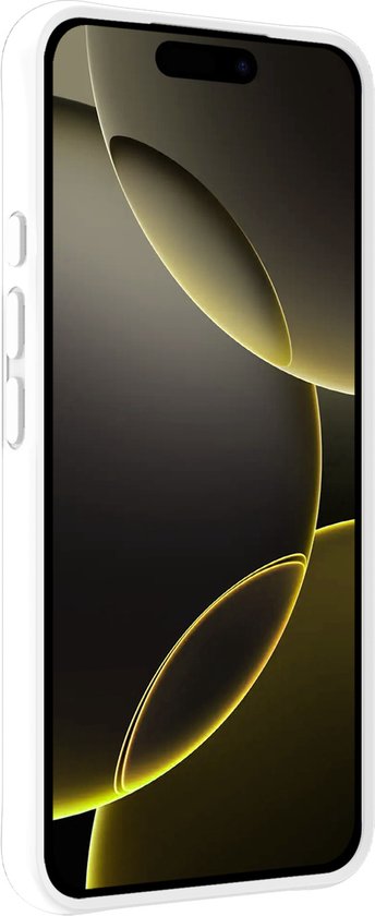 Coque pour iPhone 16 Pro Coque en Siliconen avec 2x films de protection d'écran - Coque pour iPhone 16 Pro Coque en Siliconen - Wit