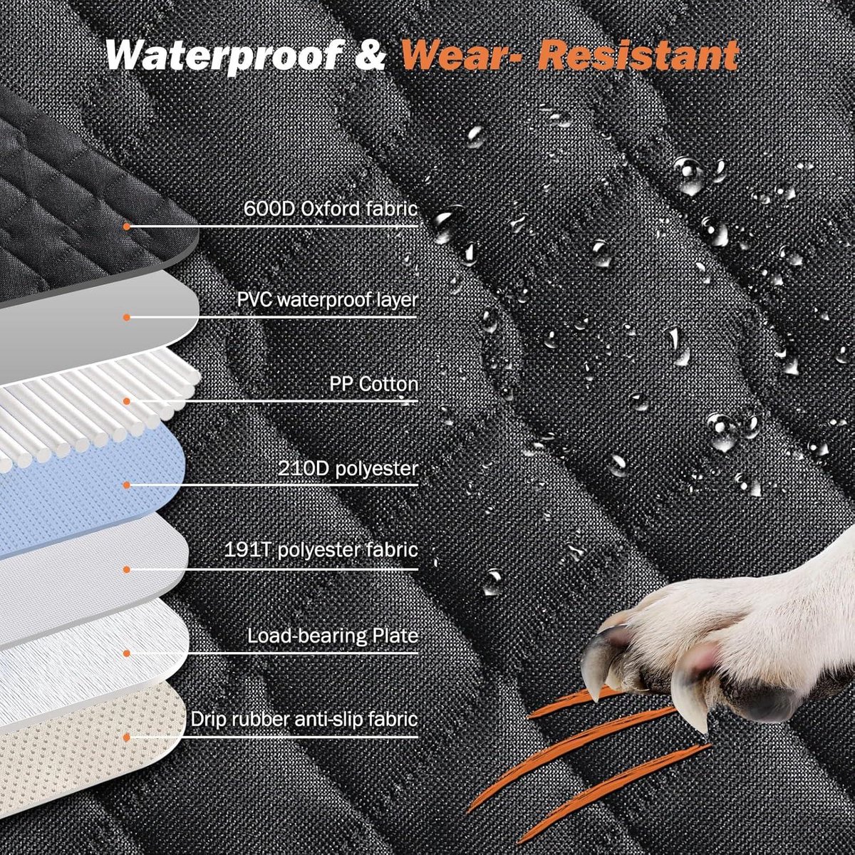 Extender Harde Bodem Hond Hangmat for Auto Huisdier Automat Hond Autostoelhoes for Achterbank Geharde Bodem Opvouwbaar Waterdicht Krasbestendig (Color : Grey