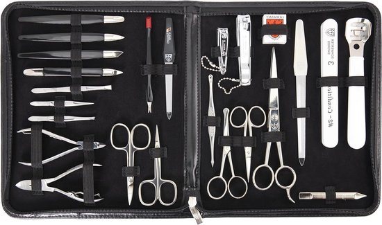 Kit Manucure-pédicure 7 Pièces - Coupe-ongles, Ciseaux, Lime, Polissoir, Noir, Neuf