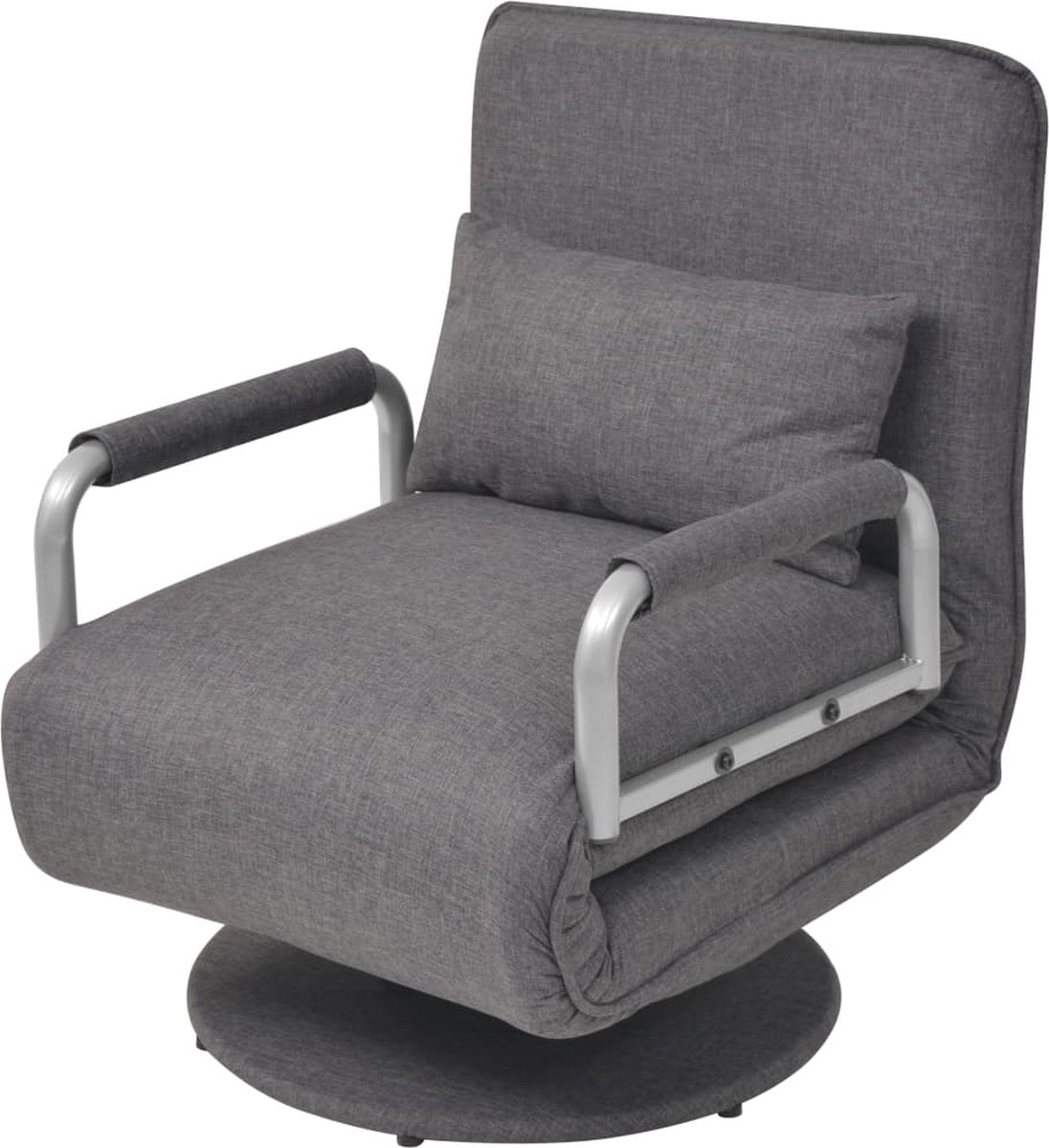 Slaapstoel - Uitklapbaar - Slaapbank - Logeerbed - Zetelbed - Slaapfauteuil - Vouwbed - 1 persoons - Zeer comfortabel - Donkergrijs