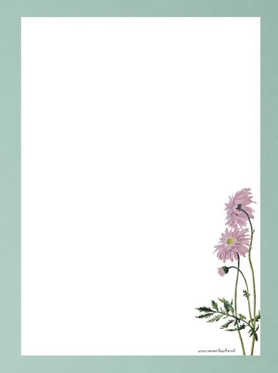 Foto: Briefpapier 24 vellen a4 formaat wilde chrysant postpapier met bloemen meer leuks