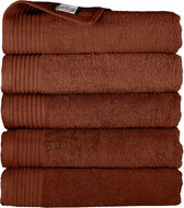 GREEN MARK 10-delige handdoekenset van 100% katoen – 4 handdoeken 50×100 cm, 2 badhanddoeken 70×140 cm, 2 gastendoekjes 30×50 cm en 2 washandjes - Terracotta