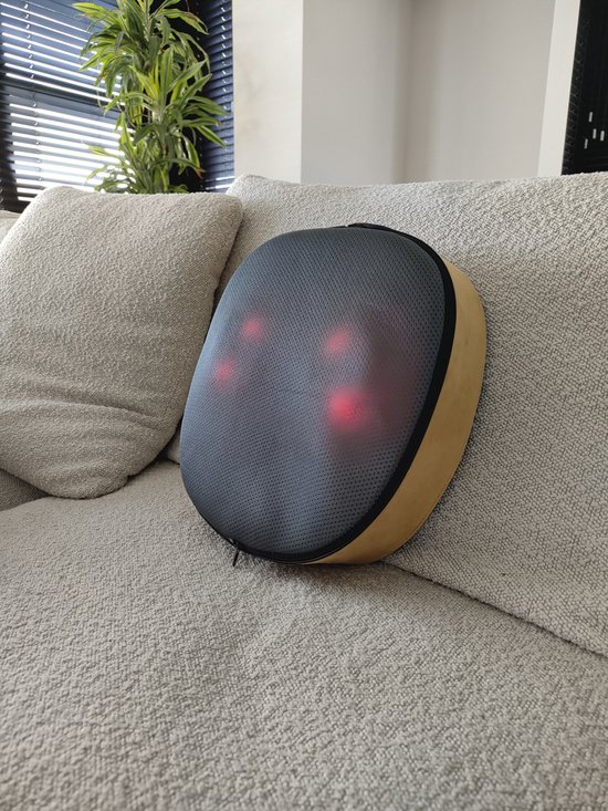 Foto: Mrgoods nekmassage apparaat verwarmde massagehand led display arm rug been schouder massager met infrarood massagekussen shiatsu massagekussen draadloos groen