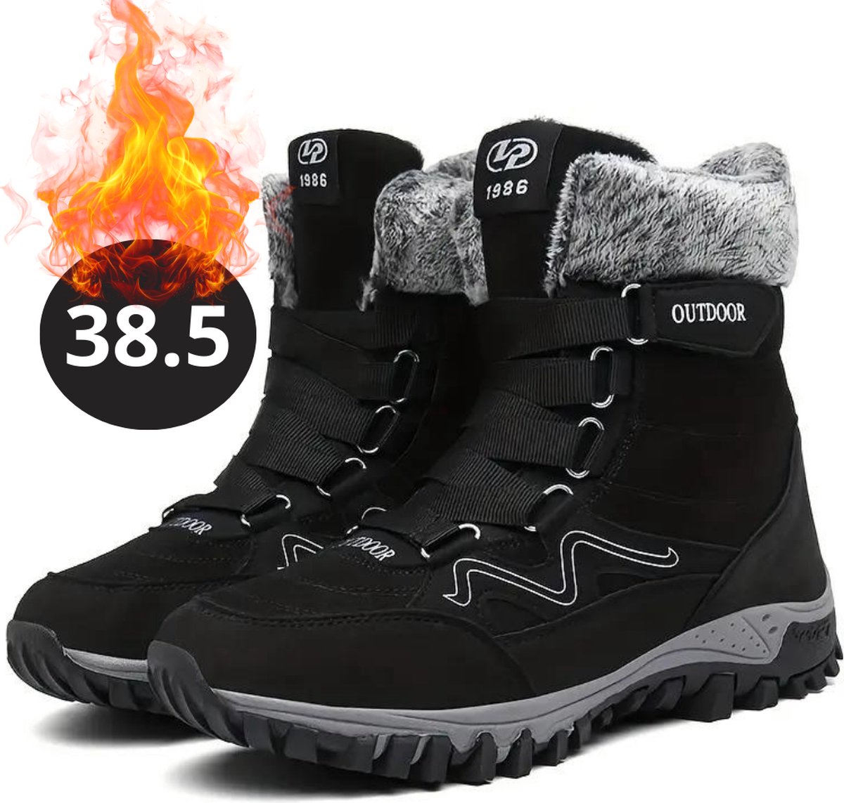Bovista Snowboots Sneeuwschoenen Sneeuwboots Heren Wintersport Ski Skischoenen – 38.5 Met Voering Zwart