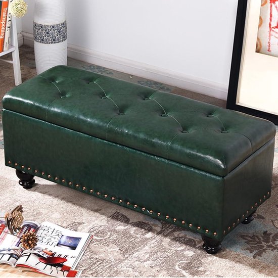 Bonlife Ottoman with Storage Space Folding Footrest with