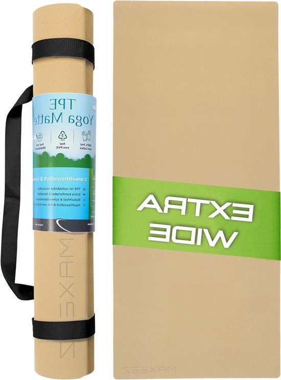 XXL Antislip Yogamat voor Grote Gymnastiekmat - 30% Breder - Milieuvriendelijk en Biologisch Afbreekbaar Yoga mat — afbeelding 2