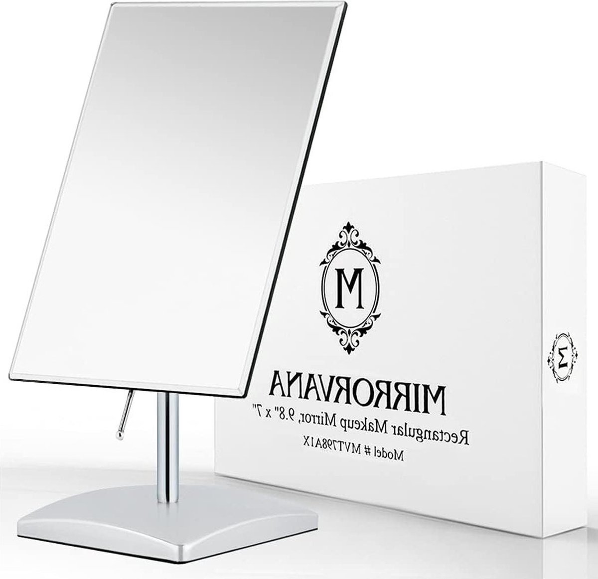 Goedkoopste Rechthoekige staande spiegel voor slaapkamer en badkamer - make-uptafel - 25 x 18 cm - zilver Scheerspiegel